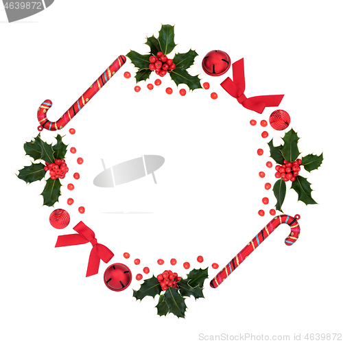 Image of Christmas Wreath with Holly and Baubles