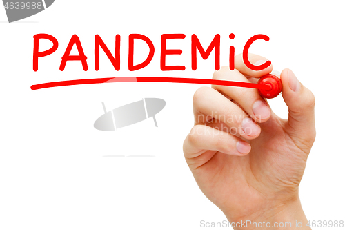 Image of Word Pandemic Handwritten With Red Marker