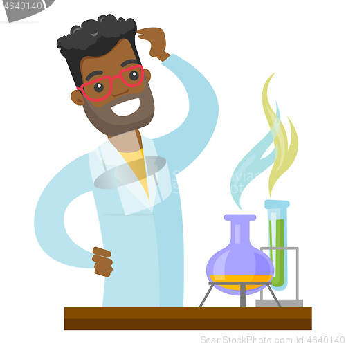 Image of African student working in laboratory class.