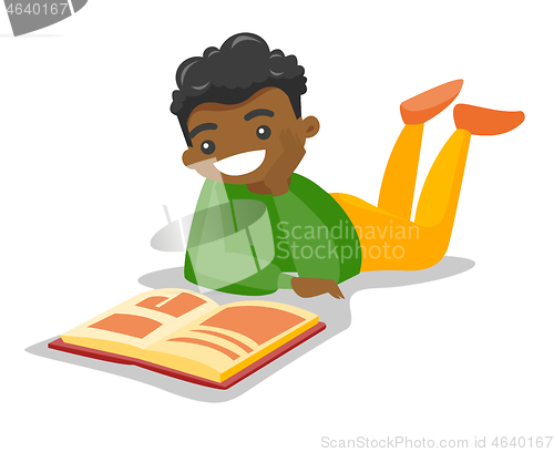 Image of African-american college student reading a book.