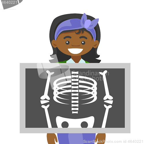 Image of Young african-american man during x ray procedure.