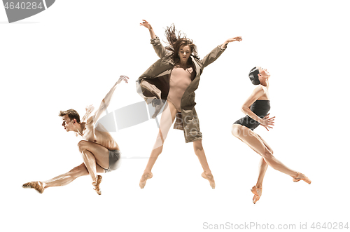 Image of Beautiful slim young female modern jazz contemporary style ballet dancer