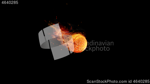 Image of Tennis ball in fire