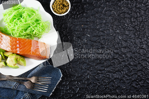 Image of salmon with avocado