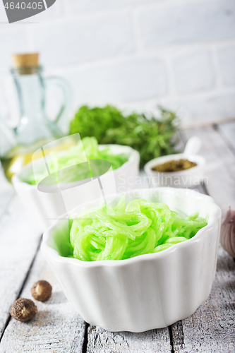 Image of green noodles from vegetable