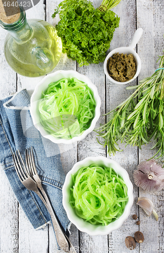 Image of green noodles from vegetable