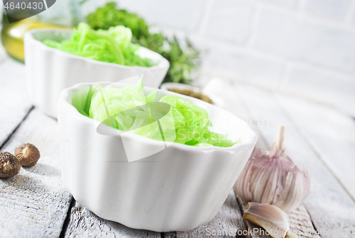 Image of green noodles from vegetable