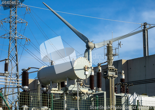 Image of Wind turbine and electrical equipment