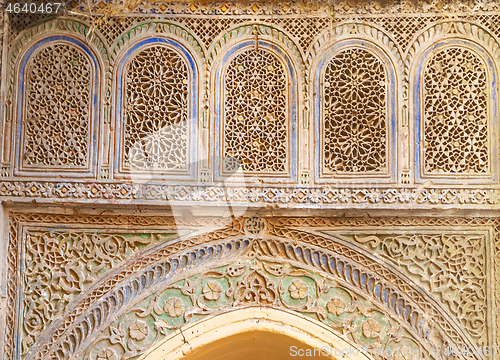 Image of Old wall carvings decorated in Morocco