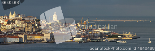 Image of Lisbon old city center at sunset