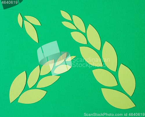 Image of abstract green paper leaves