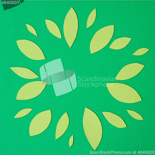 Image of abstract green paper leaves