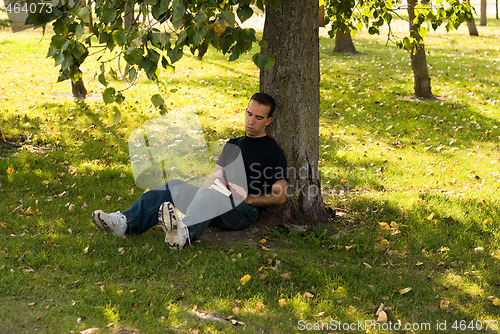 Image of Man Resting Outside