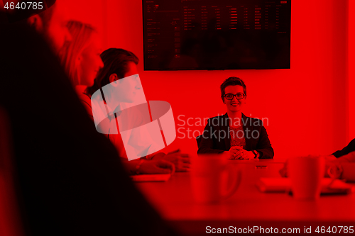 Image of Group of young people meeting in startup office