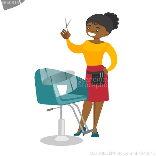 Image of Hair stylist at workplace in the beauty saloon.