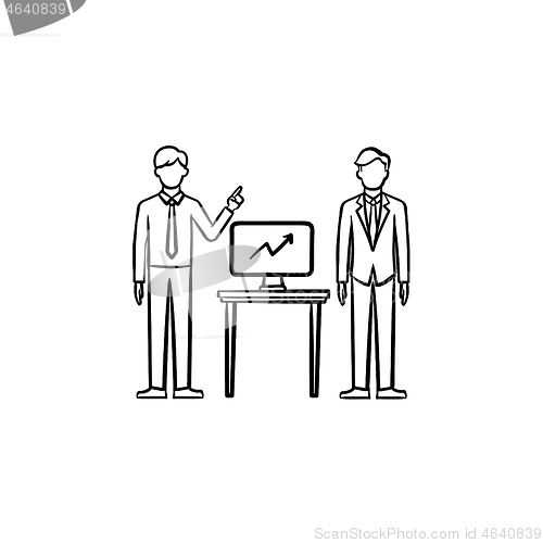Image of Strategy consulting hand drawn sketch icon.