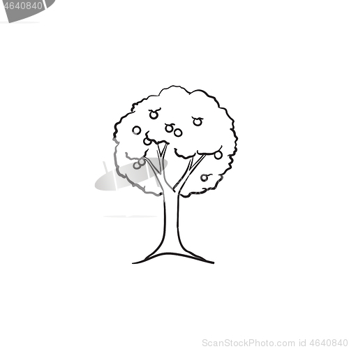 Image of Fruit tree hand drawn sketch icon.