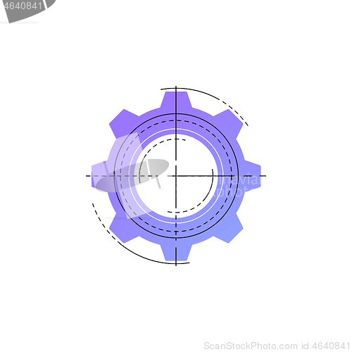 Image of Neon gear vector line icon.