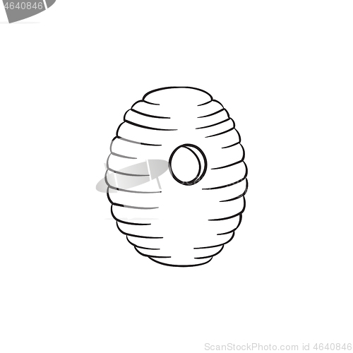 Image of Bee hive hand drawn sketch icon.