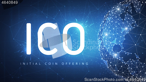 Image of ICO initial coin offering banner.