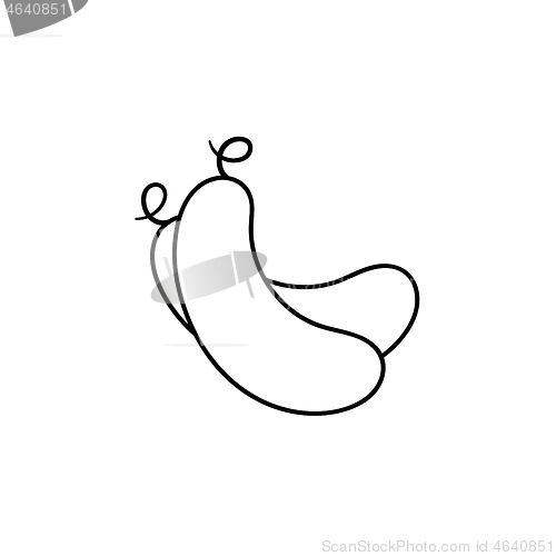 Image of Cucumber hand drawn sketch icon.