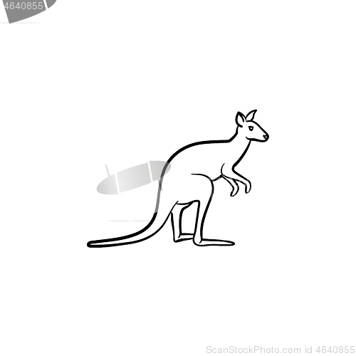 Image of Kangaroo hand drawn sketch icon.