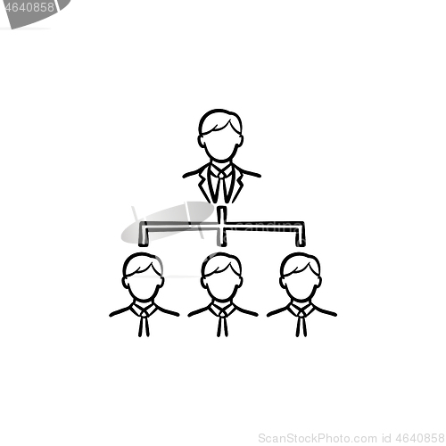 Image of Business meeting hand drawn sketch icon.