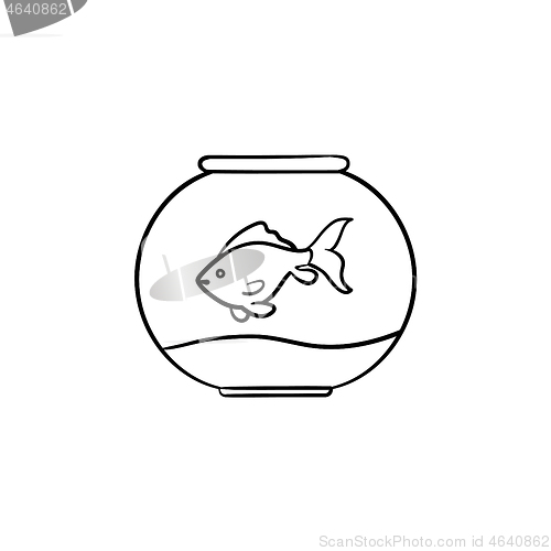 Image of Fishbowl hand drawn sketch icon.