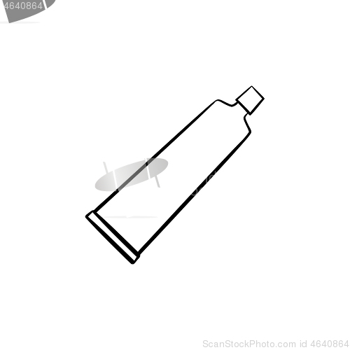 Image of Cream tube hand drawn sketch icon.