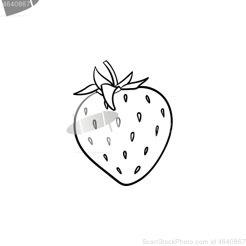 Image of Strawberry hand drawn sketch icon.
