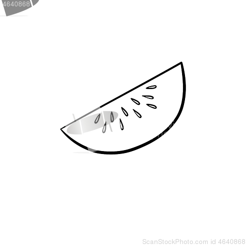 Image of Honeydew vector line icon.