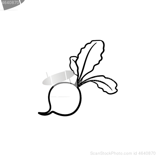 Image of Turnip hand drawn sketch icon.
