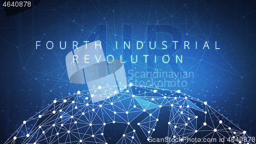 Image of Fourth industrial revolution on hud banner.