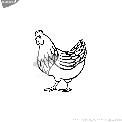Image of Chicken hand drawn sketch icon.