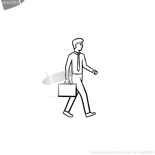 Image of Employer with briefcase hand drawn sketch icon.