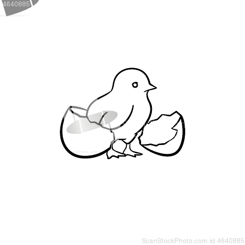 Image of Chick hand drawn sketch icon.