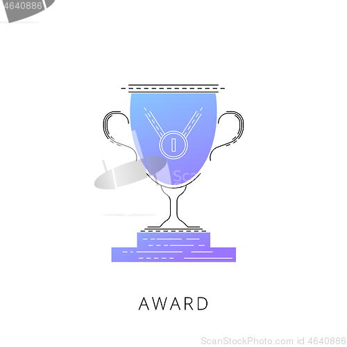 Image of Neon award vector line icon.