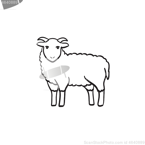 Image of Goat hand drawn sketch icon.