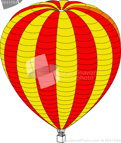 Image of Air balloon on a white background. Vector illustration