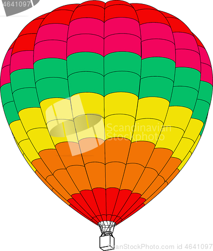 Image of Air balloon on a white background. Vector illustration