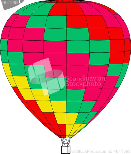 Image of Air balloon on a white background. Vector illustration