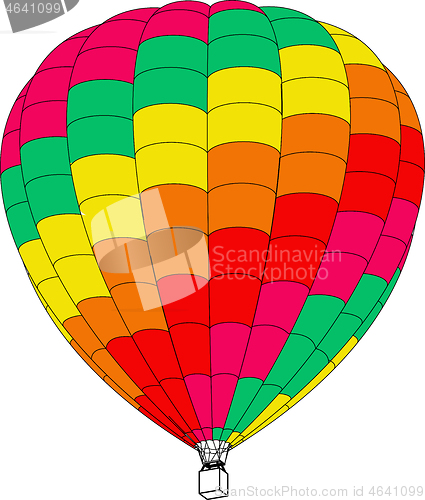 Image of Air balloon on a white background. Vector illustration