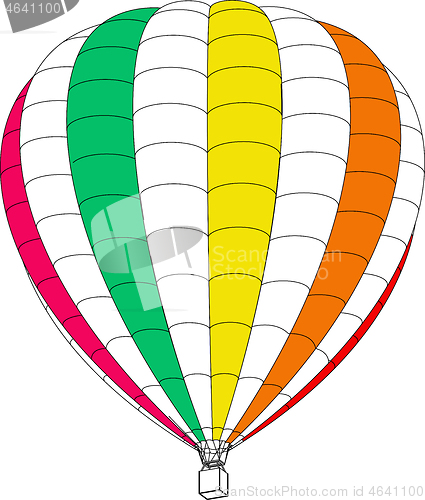 Image of Air balloon on a white background. Vector illustration