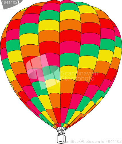 Image of Air balloon on a white background. Vector illustration