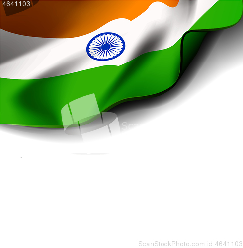 Image of Waving flag of india Vector illustration on white background