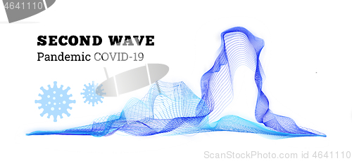 Image of Second wave covid-19. Vector illustration on white