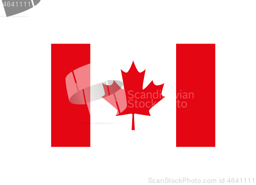 Image of National flag of canada. Vector illustration on white