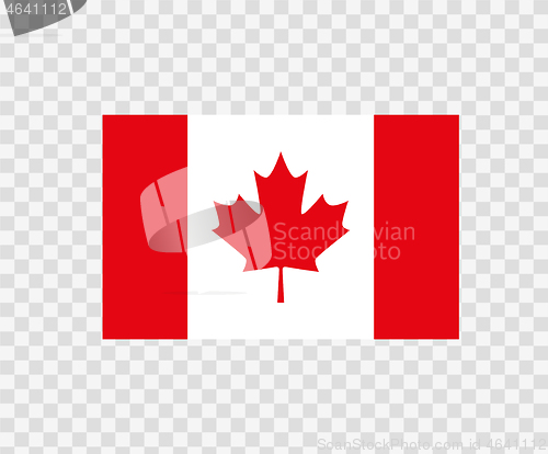 Image of National flag of canada. Vector illustration on white