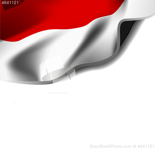 Image of Waving flag of indonesia. Vector illustration on white background