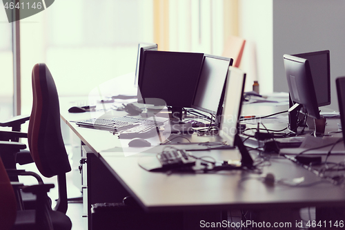 Image of empty office with modern computers